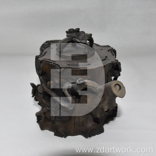Stone carved teapot plum blossom pot